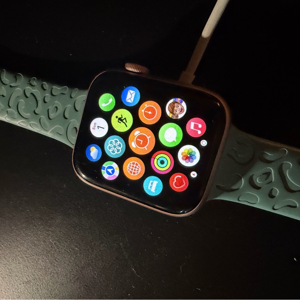Apple Smartwatch with Teal Band and Gold Case - Picture 3 of 6